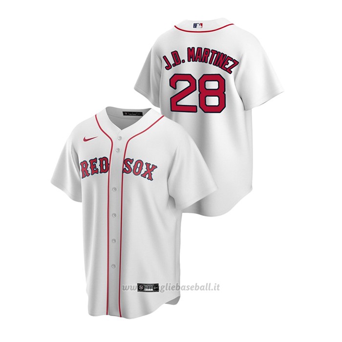 Maglia Baseball Uomo Boston Red Sox J.d. Martinez Replica Primera Bianco
